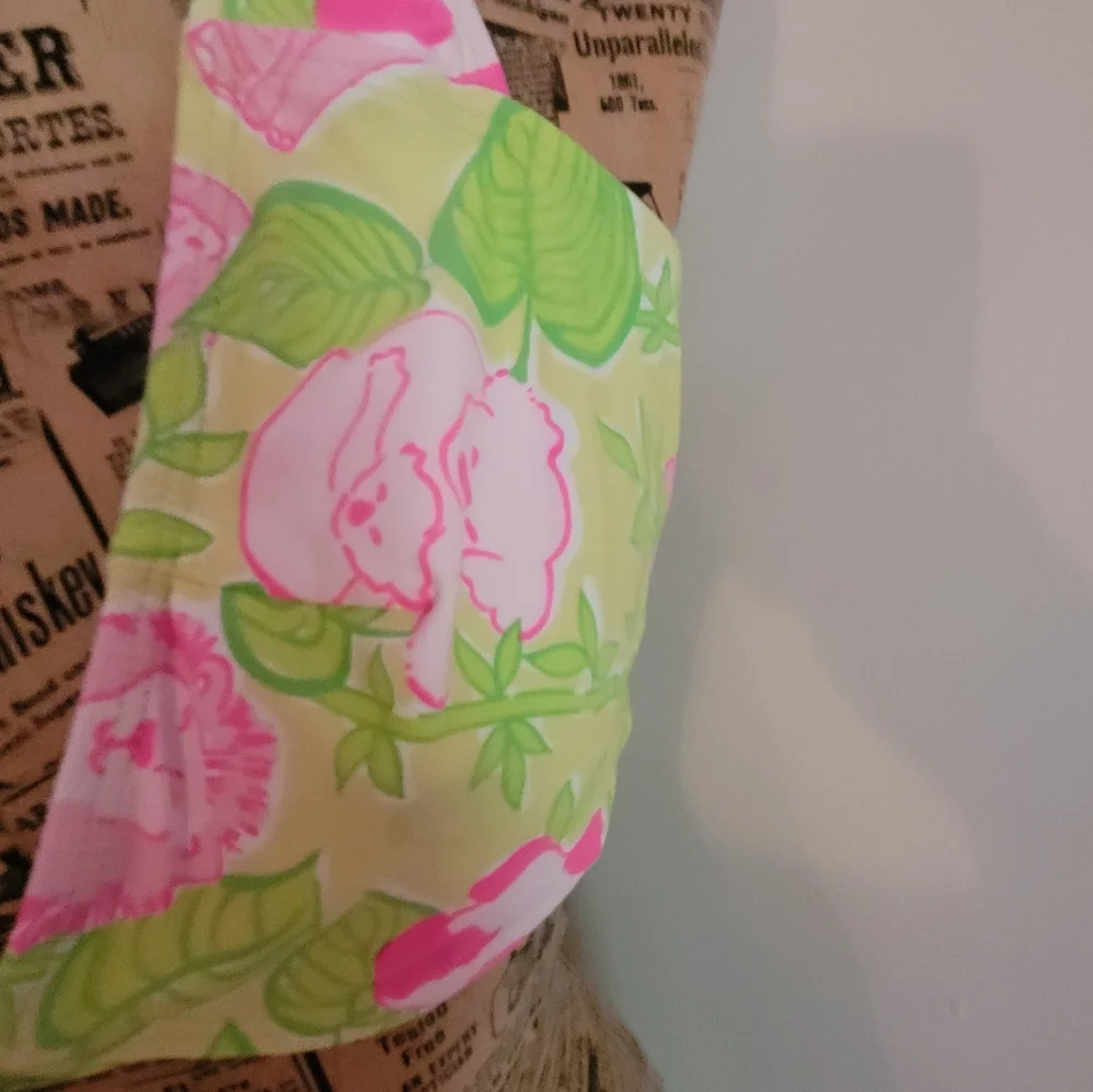 Lilly Pulitzer Floral Halter Swimsuit Bikini Top Unpadded Sz 8 - Picture 4 of 6